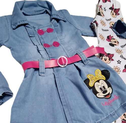 Imagem 2 de 6 de Conjunto Inverno Infantil Sobretudo Casaco Jeans Menina Diva