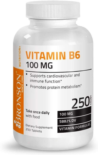 Vitamina B6 100 Mg Bronson 250 Tabletas