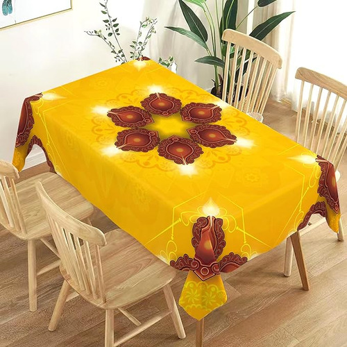 Diwali Tablecloth Indian Deepavali Festival Of Lights Decor