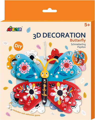 Set De Arte Y Manualidades Niñas Mariposa 3d Para Decorar 