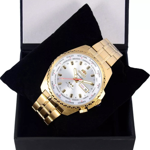 Relógio Masculino Orient Automático Fundo Prata 469gp057f 