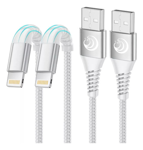 Cable Datos Cargador Usb Para iPhone Carga Rapida 2m 2pzas