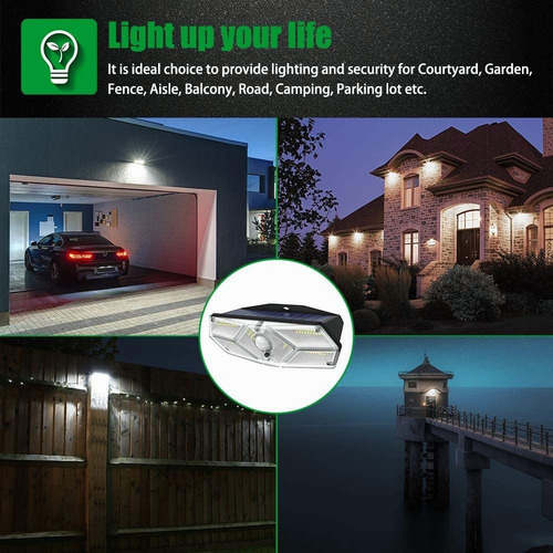 Imagen 8 de 10 de Lámpara Solar Para Exteriores Y Jardin 3 Modos 104 Led