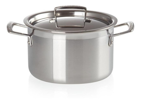 Caçarola Funda Le Creuset 3-ply Clássica 24cm Em Aço Inox Cor Cinza