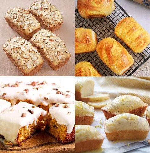 Conjunto De 2 Unidades De Mini Formas De Pão De Silicone