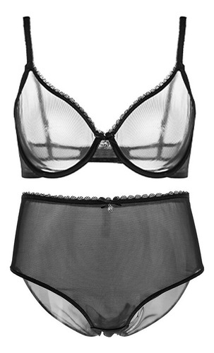 Varsbaby Sujetador Transparente Con Aros Para Mujer Y Bragas