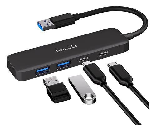 Hub Usb C Usb A 3.0 Dual: 4 Puertos Con 2* Usb-c 3.0 Y 2* Us