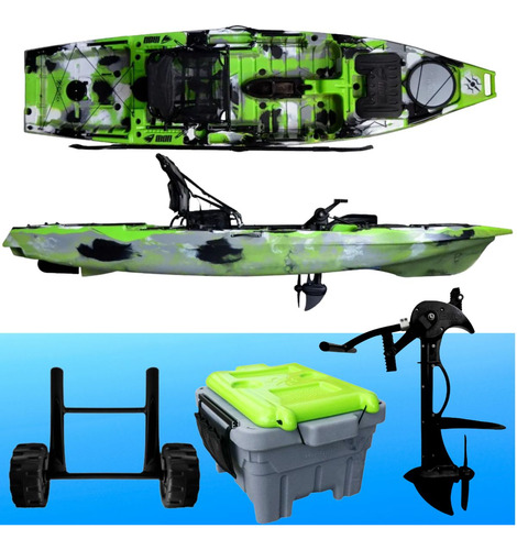 Caiaque Iron Com Pedal Evo Drive Milha Box E Carrinho