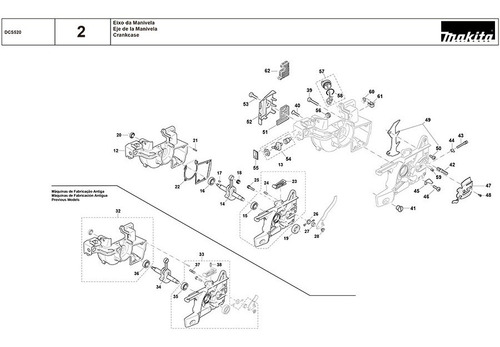 Vista Explodida Motosserra Dcs520 - Makita
