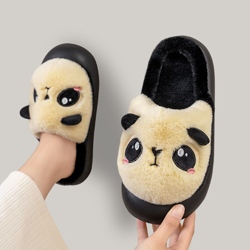 Chinelos De Pelucia De Sola Grossa En Forma De Panda [u]