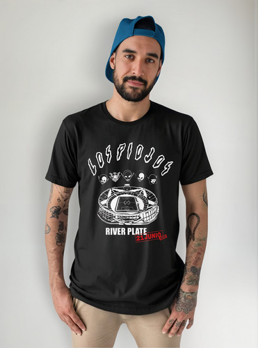 Remera Los Piojos River 21 Junio 100% Algodón Doble Estampa