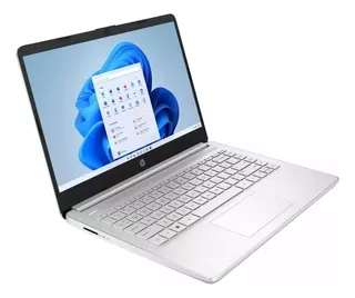 Laptop HP 14 14-dq0518la natural silver Intel Celeron N4120 8GB de RAM 128GB SSD, Intel UHD Graphics 600 1366x768px Windows 11 Home