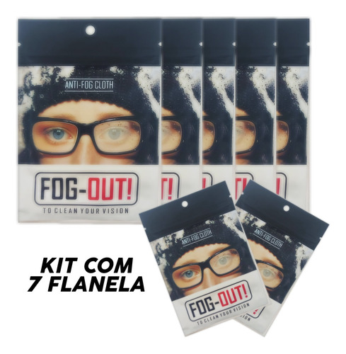 Imagem 1 de 5 de Kit C/7 Flanela Com Efeito Antiembacante P/ Oculos Ate 36h
