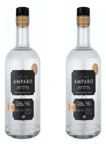 Pack De 2 Mezcal Bendito Amparo Joven Espadin 750 Ml