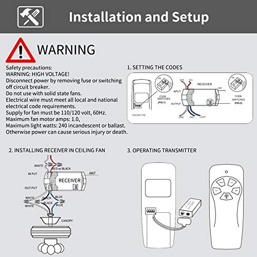 Kit De Control Remoto Universal Para Ventilador De Techo, Re