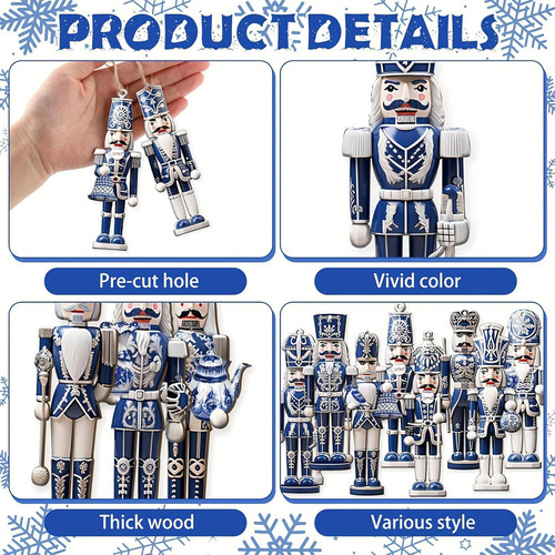 24 Uds. Cascanueces De Navidad Adornos De Madera Cascanueces