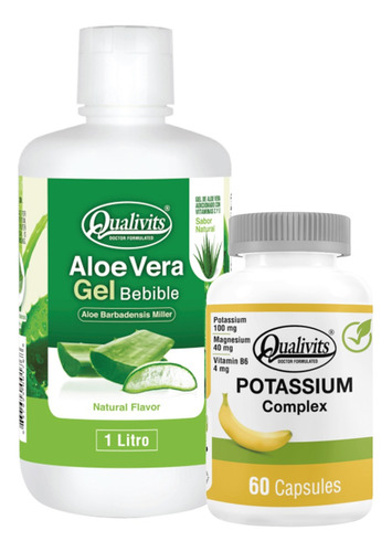 Potasio Complex + Aloe Vera Bebible - Qualivits Apto Vegano Sabor Natural