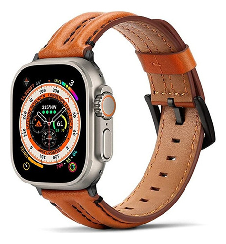 Correa De Cuero Genuino Para Apple Watch Banda De 49 Mm 44 M