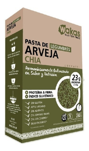 Wakas Pasta De Legumbres Con Chia +proteina Sin T.a.c.c 250g