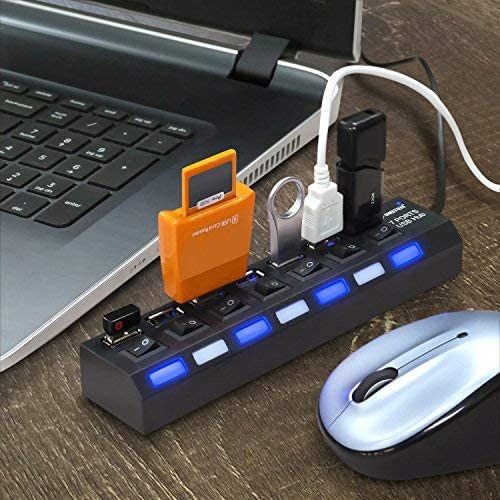 Adaptador Hub Usb 7 Puertos 2.0 Multi Cargador