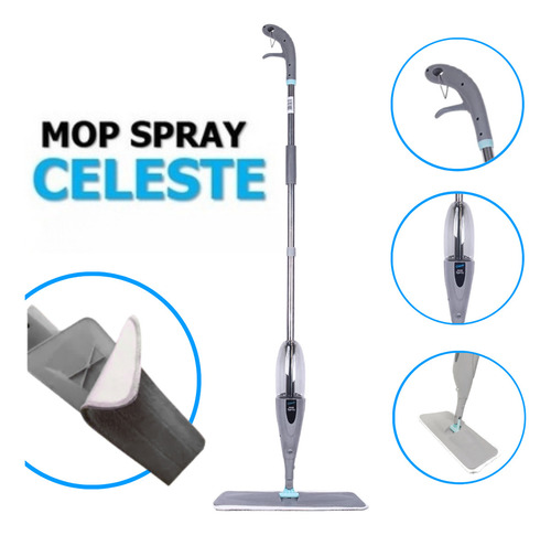 Mop Spray Com Reservatório Esfregão Vassoura Mágica Cor Cinza Cinza