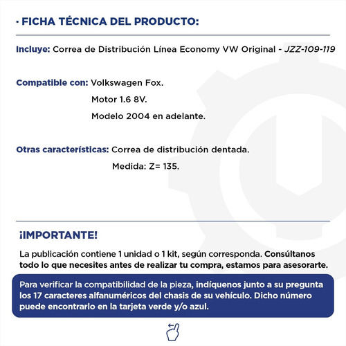 Correa Distribucion Fox Vw Original Economy