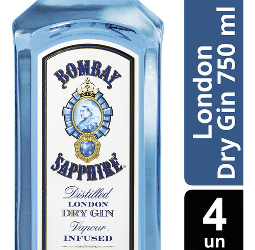 Gin Bombay Sapphire London Dry 750 ml X4un