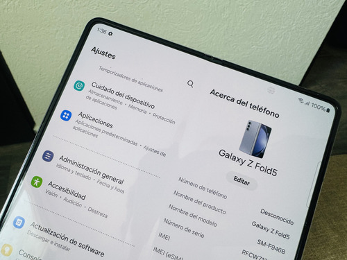 Samsung Galaxy Z Fold 5 512gb Sm-f946b Libre Telcel Movi Att Buen Estado Icy Blue (Usado)