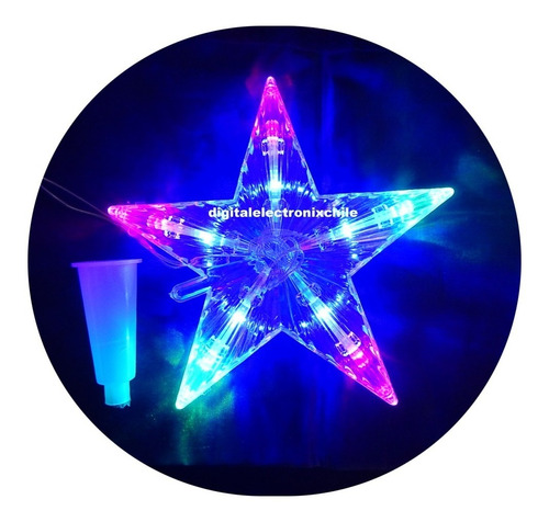 Estrella Led Punta De Arbol De Navidad Movimiento 220v 15cm