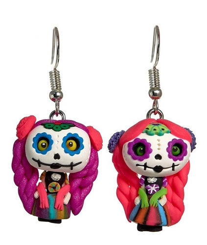 Aretes De Feliza (catrina) - Hechos A Mano