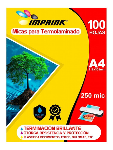 100 Micas Termolaminadora Tamaño A4 250 Mic Envio Incluido