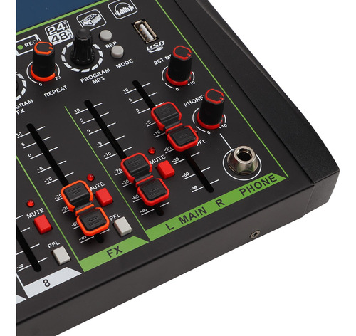 Placa De Mixagem De Som Display Lcd Profissional Metal Accur