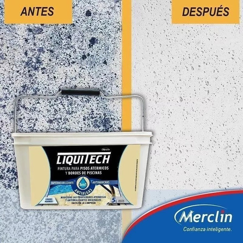 Pintura Pisos Atermicos Y Bordes De Piscina X 5 Lt Liquitech