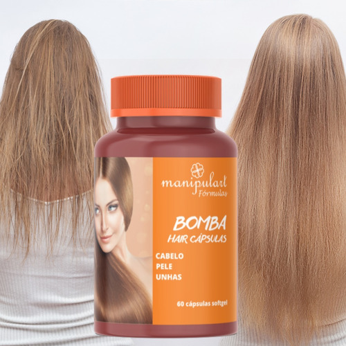 Bombs Hair Vitamina Completa Para Cabelo Pele Unha 60 Cps Sabor Softgel
