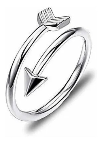 Anillo Ajustable Flecha, Unisex, Enchapado En Plata