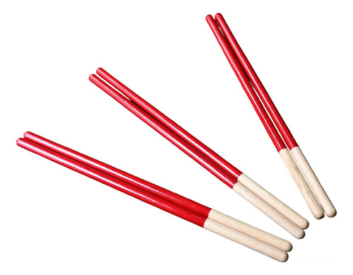 Baquetas Para Timbal Madera De Encino Rojo O Negro (3 Pares)