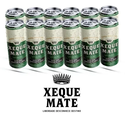 Kit 6 Latas Bebida Xeque Mate Draft Rum 355ml Saboroso Limão