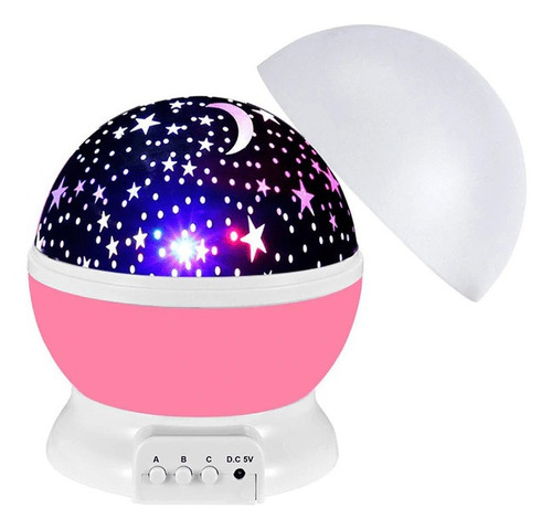 La lámpara de mesa giratoria Globo gira el dormitorio con forma de cúpula LED, proyector de estrellas, estructura de techo Galaxy, color rosa