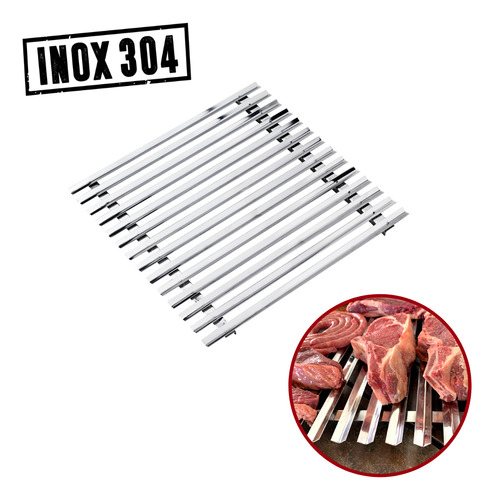Grelha P/churrasco 42x41 Tipo Parrilla Em Inox 304