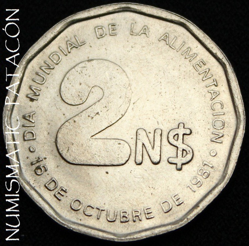 Moneda De Uruguay - 2 Nuevos Pesos 1981 - Muy Buena