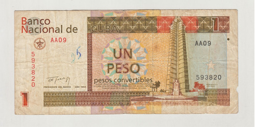 Billete Caribe 1 Peso Convertible 1994 (c85)