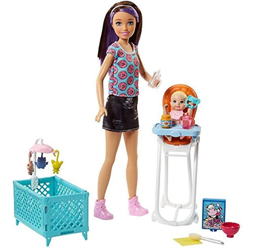 Juego De Niñera Barbie Con Muñeca Skipper, Muñeca