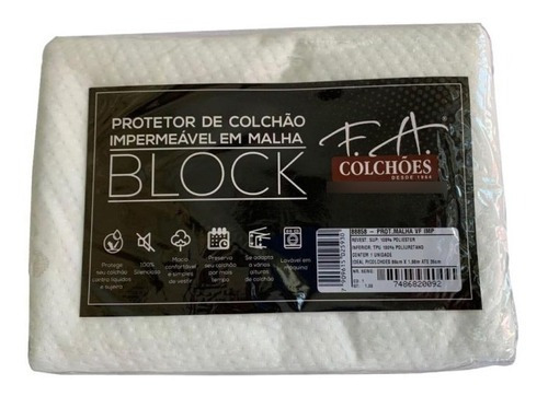 Protetor Colchão Impermeável Malha Block Casal - 138 X 1,88