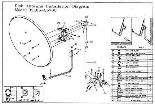Antena Parabólica Satelital 65 Cm