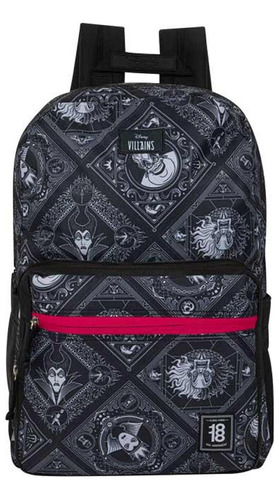 Mochila Backpack Villanos 6393 Negro Escolar Original Median