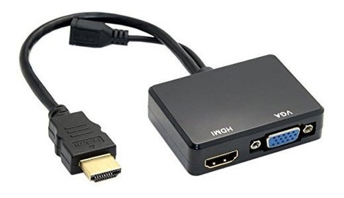 Adaptador Hdmi A Vga & Hdmi Con Audio Para Hdtv Y Pc