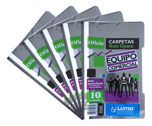 Carpeta Base Opaca Frente Cristal Oficio Paq X50und  Luma