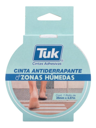 Cinta Antiderrapante Zonas Humedas Tuk Baño 25 Mm X 4.57 M