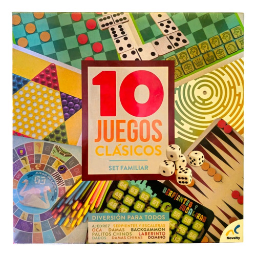10 Juegos Clasicos Set Familiar - Novelty Juegos De Mesa (Usado)