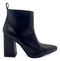 Comprar Botinetas Mujer En Punta Botas Eco Cuero Premium Taco 9 Cm
